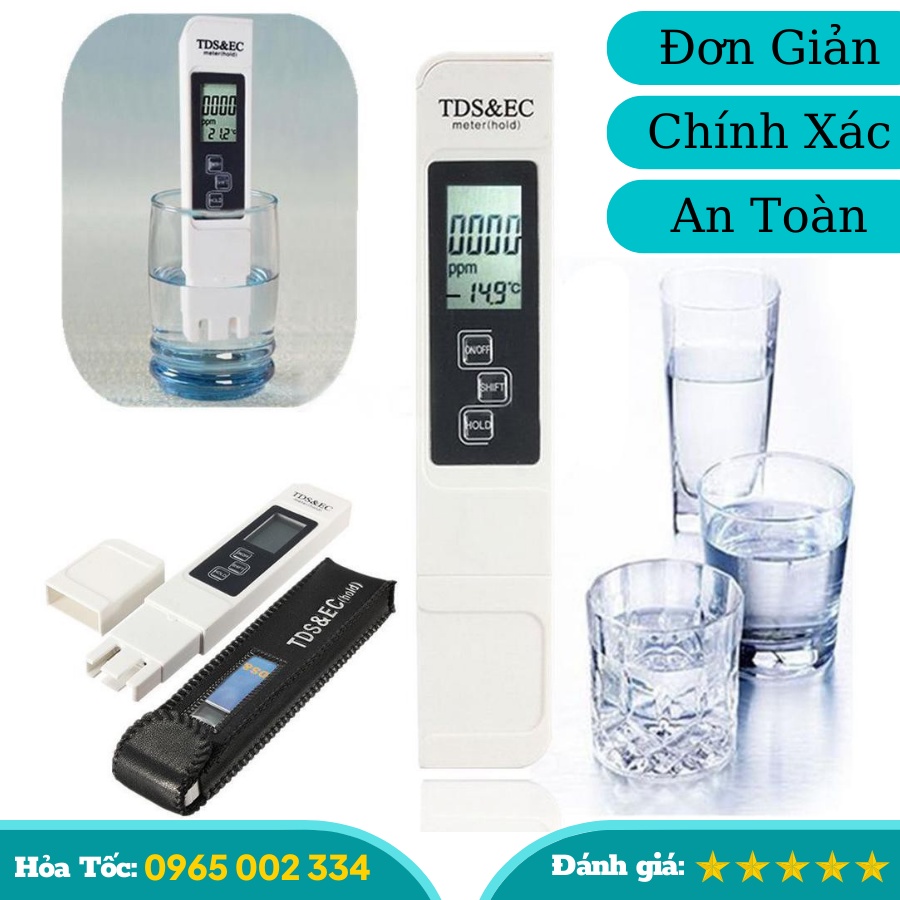 Bút Đo TDS 3 IN 1, Máy Đo TDS Thử Nước Sạch Loại Tốt, Bút Đo pH Của Nước, Bút Thử Nước Sạch Nhỏ Gọn, Dễ Dàng Sử Dụng