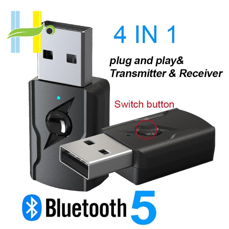 Usb Truyền Nhận Tín Hiệu Bluetooth 5.0 Không Dây 4 Trong 1 Giắc Cắm 3.5mm Dành Cho Loa Bluetooth / TV / PC