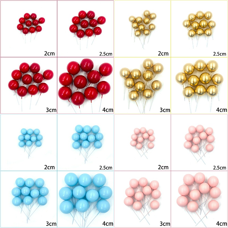 Trang Trí Bánh Kem   gói 20 bi nhựa đủ size cao cấp bóng loáng không trầy sước