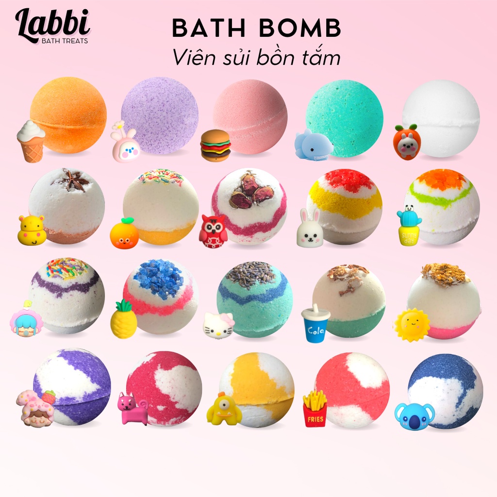 TỔNG HỢP Labbi Secrect Bath bomb Viên sủi bồn tắm Bom tắm kèm quà tặng bí