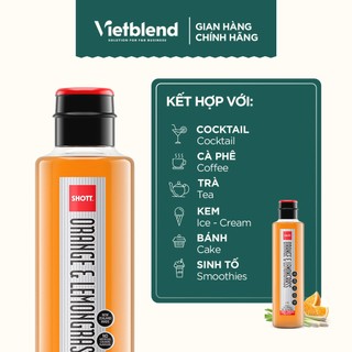 Syrup SHOTT Vị Cam Sả (Orange & Lemongrass) Chai 1 Lít