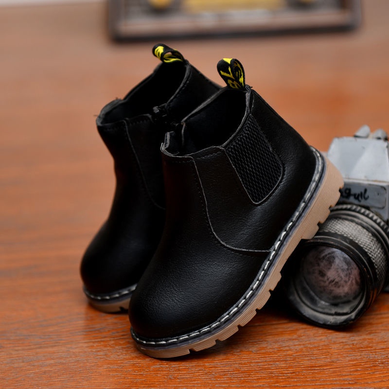 Giày Bốt Martin Da Cổ Thấp Lót Cotton Kiểu Hàn Quốc Thời Trang 2022 Cho Bé