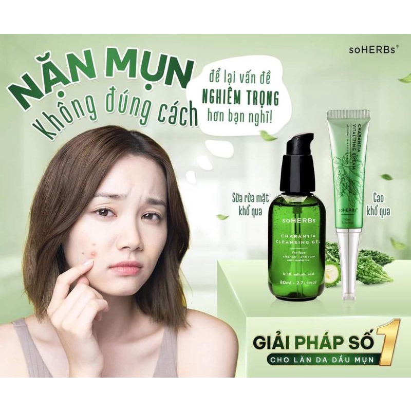 [ Giá Gốc ] COMBO SẠCH MỤN SỬA RỬA MẶT KHỔ QUA & CAO MỤN KHỔ QUA soHERBs