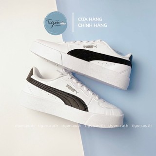 Giày thể thao trắng chính hãng , giày sneaker nữ Puma Skye Clean trắng đen Tigon.auth