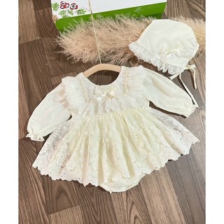 Váy công chúa kèm mũ- váy đầy tháng, thôi nôi