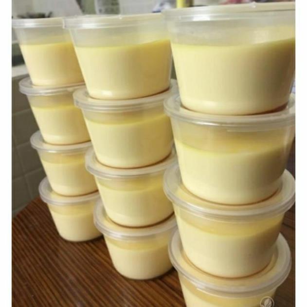 Cốc nhựa làm caramen, cốc làm sữa chua có nắp loại to Việt Nhật Việt Nhật