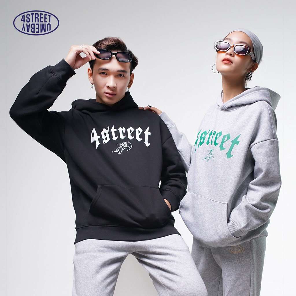 Áo hoodie nỉ bông nam nữ unisex Umebay 4Street, áo khoác nỉ dài tay có mũ form rộng oversize 4ST-HD51