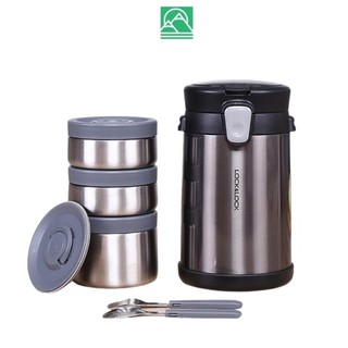 Bộ hộp cơm giữ nhiệt lock&lock easy take lunch box 2l lhc8034 có túi