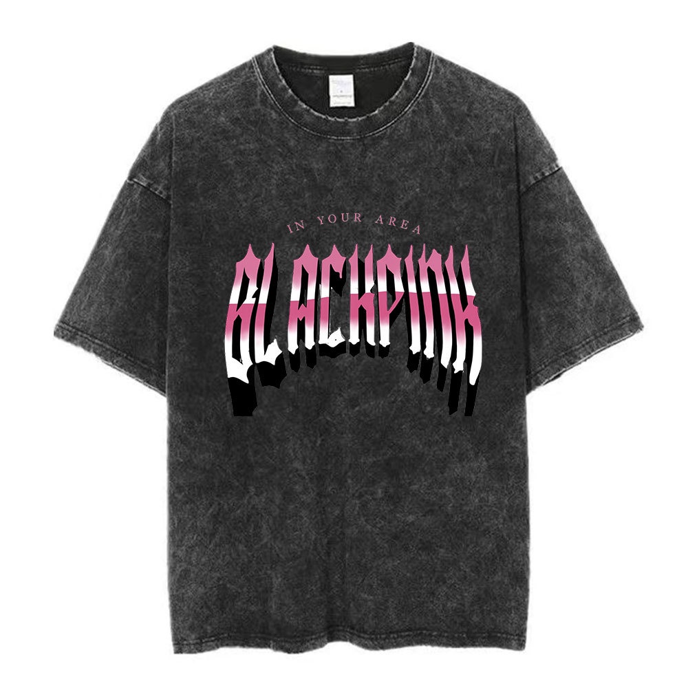 Áo Thun Cotton Tay Ngắn Dáng Rộng In Hình KPOP BLACKPINK Tour DALLAS Lisa Plus Size Phong Cách Hàn Quốc Cổ Điển Dành Cho Nam Nữ