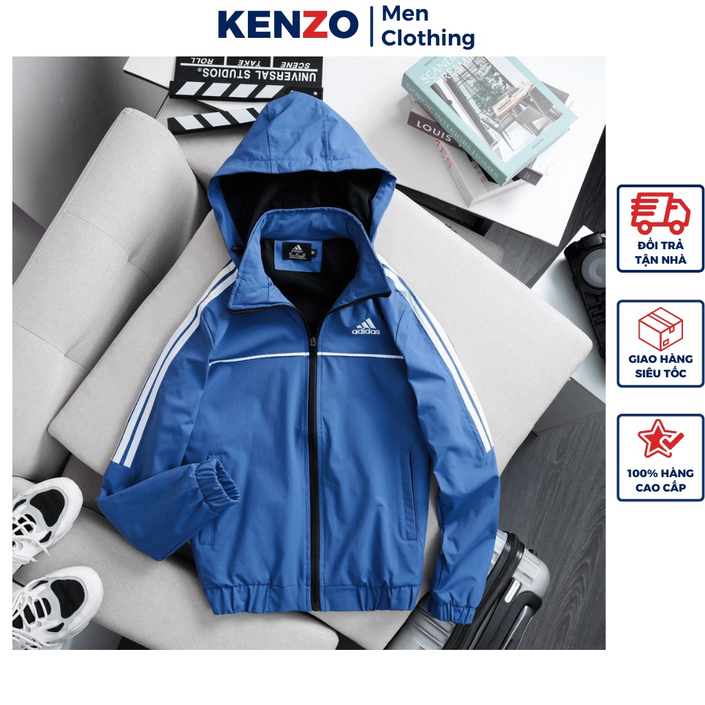 Áo khoác gió nam lót nỉ có mũ tháo dời dày dặn chống nước Hàng cao cấp Kenzo KZ04 Áo khoác nam thu đ