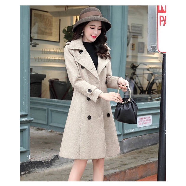 Áo khoác dạ măng tô Nữ cao cấp