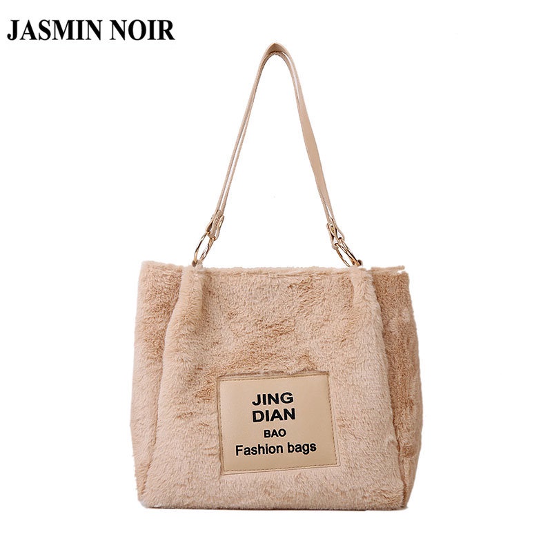 Túi Xách JASMIN NOIR Đeo Chéo Cỡ Lớn Phối Lông Thời Trang Cho Nữ