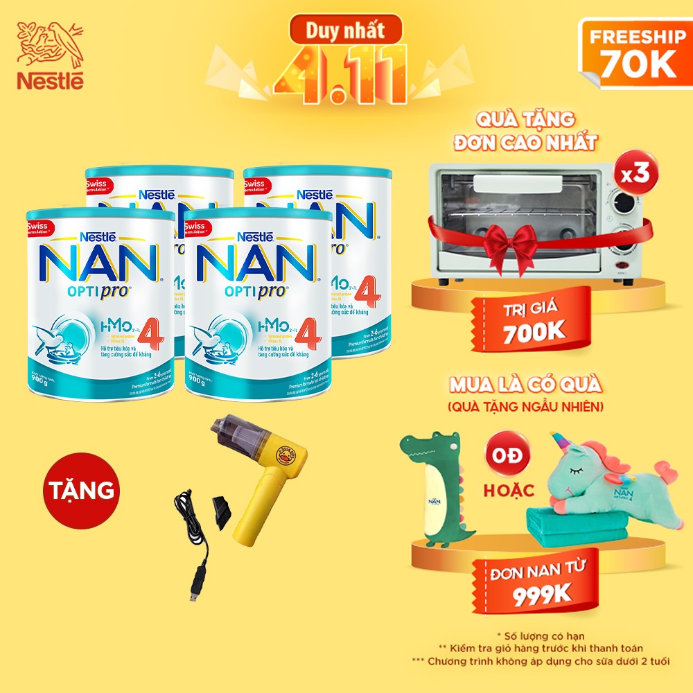 Combo 4 lon NAN Optipro 4 900gr