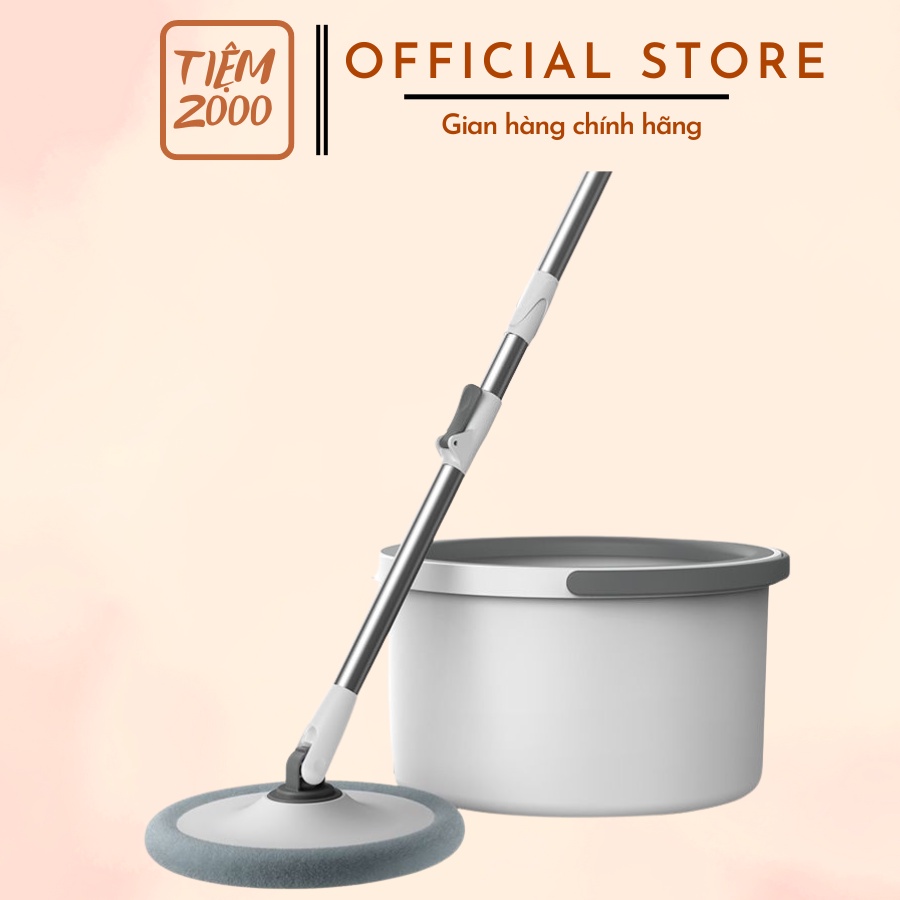 Chổi lau nhà thông minh tách nước bẩn K9 xoay 360 độ, cây lau nhà tự vắt thông minh kèm xô thế hệ mới, tặng 2 bông lau