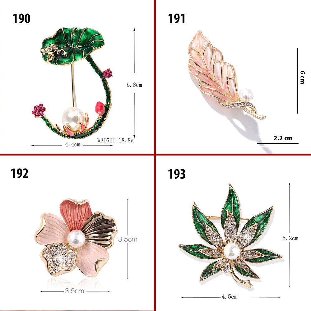 SHOPPRO - Charm Cài Áo Chiếc Lá Hồng Kiểu Tag Cài Váy Đẹp Thanh Lịch Dành Cho Nữ Kiểu Dáng Hoa Cao Cấp Đa Dạng