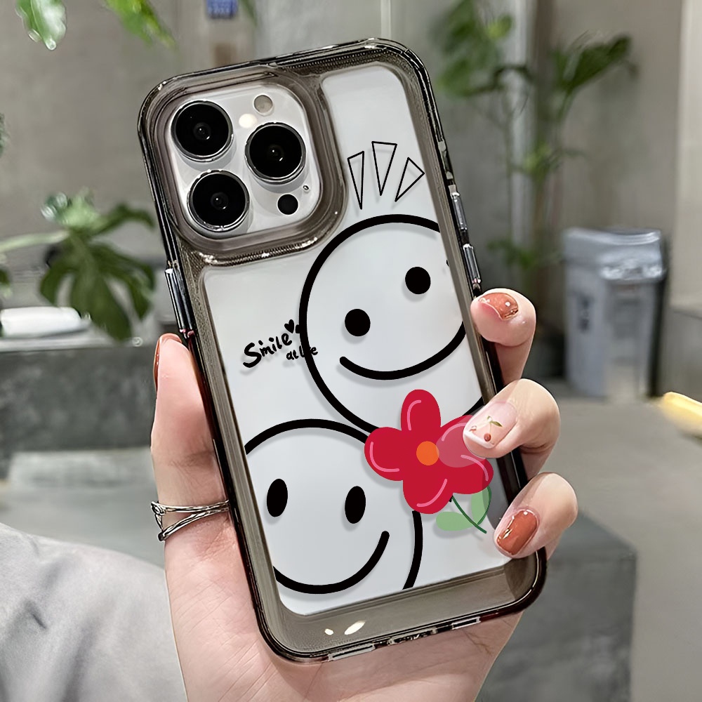 Ốp Điện Thoại Trong Suốt Hình Mặt Cười Cho iphone 14ProMax 13 11 12 7Plus X XR XS Max