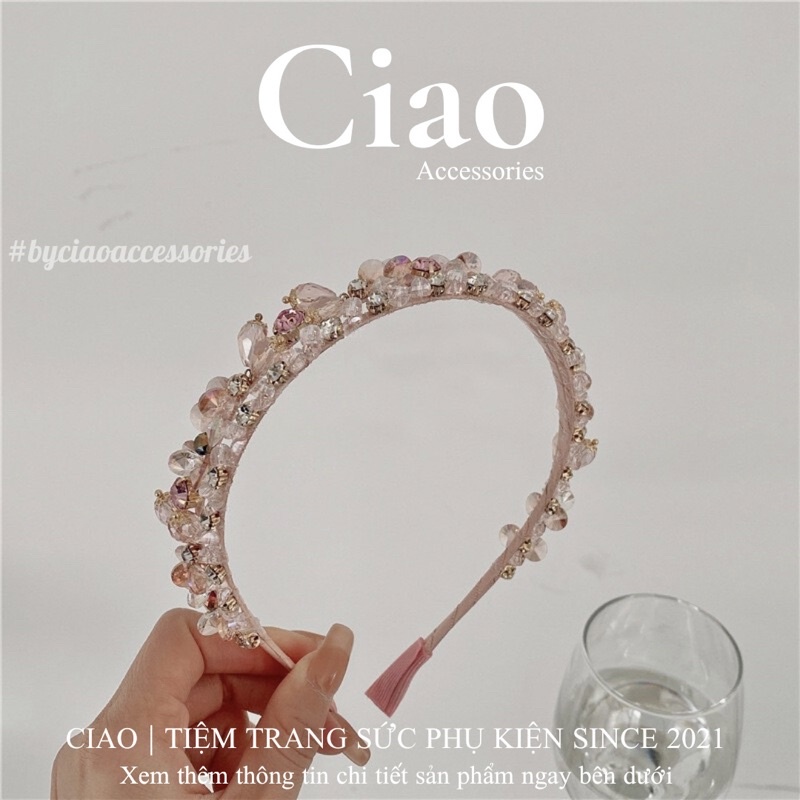 [LUXURY] Băng đô/ Cài tóc loại 1 thiết kế đính đá kết hợp hạt cườm mã 14 tinh tế Ciao accessories