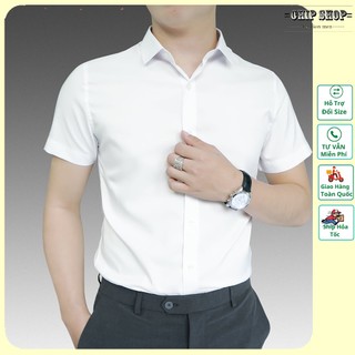 Áo sơ mi nam ngắn tay trơn T-max form slim fit vải lụa mềm , có 4 màu
