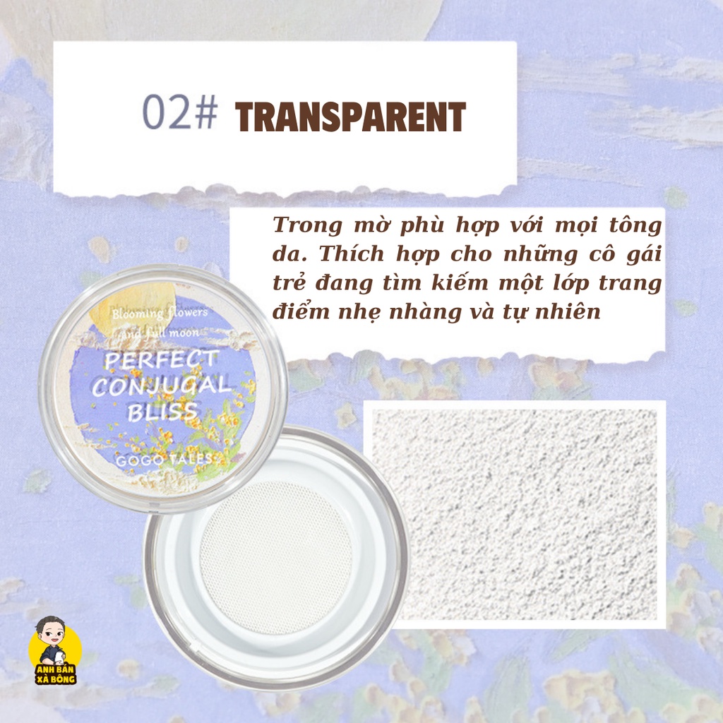 Phấn Phủ Kiềm Dầu GOGO TALES Flower Joy Tender Face Loose Powder GT328