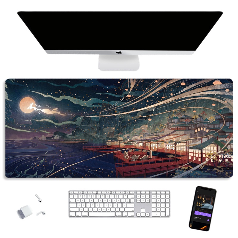 Tấm Lót Chuột Gaming Cỡ Lớn 90x40cm Siêu Dày 3mm GenShin Impact Mouse Pad Anime