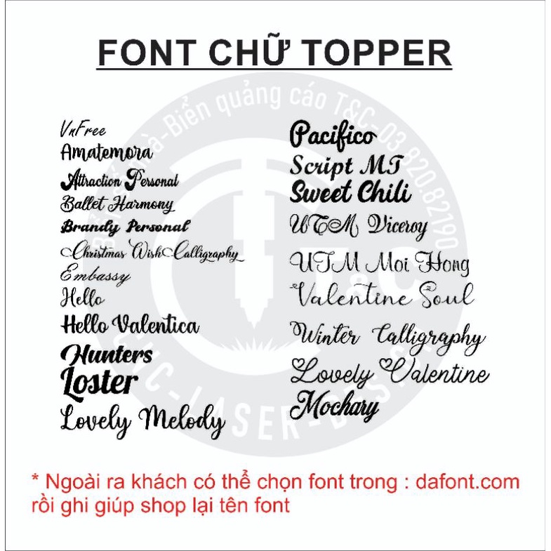 Que chữ mica cắm lên bánh kem và hoa đặt theo yêu cầu