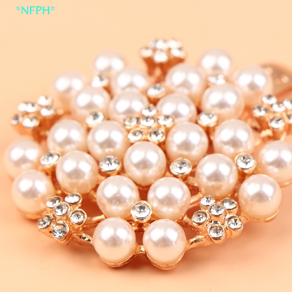 1 Cặp Phụ Kiện Ngọc Trai Giả Tự Trang Trí Giày Độc Đáo Mới