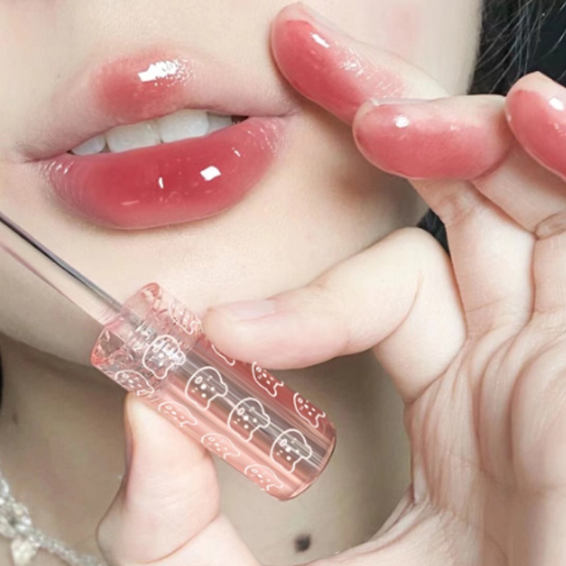 Son kem bóng CAPPUVINI gấu hồng Bubbly Bear Lip Glaze ombre gấu xanh hồng căng bóng mềm mịn
