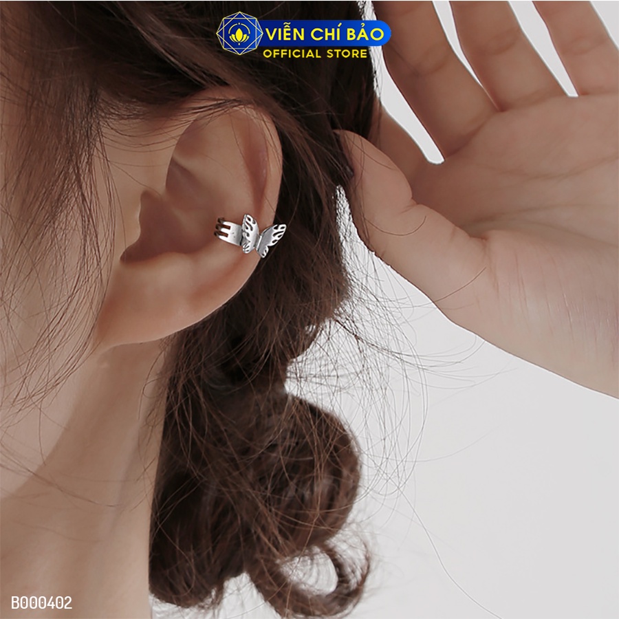 Bông tai bạc nữ kẹp vành butterfly chất liệu bạc 925 thời trang phụ kiện trang sức Viễn Chí Bảo B000402
