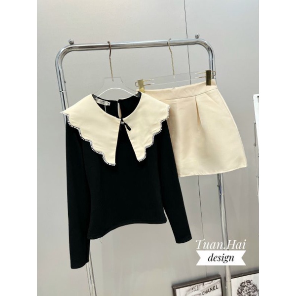 Áo sơ mi cổ cánh tiên QCL1