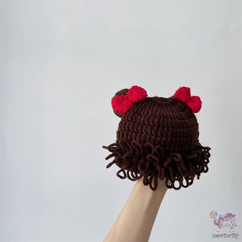 Mũ Len Thiết Kế Thắt Nơ Dễ Thương Vui Nhộn Phong Cách Hàn Quốc Dành Cho Bé Trai Bé Gái