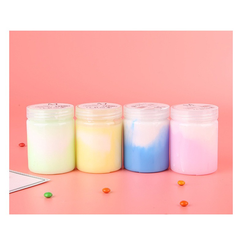 Slime thạch sữa mix 2 màu nhũ cực đẹp đồ chơi slam squishy