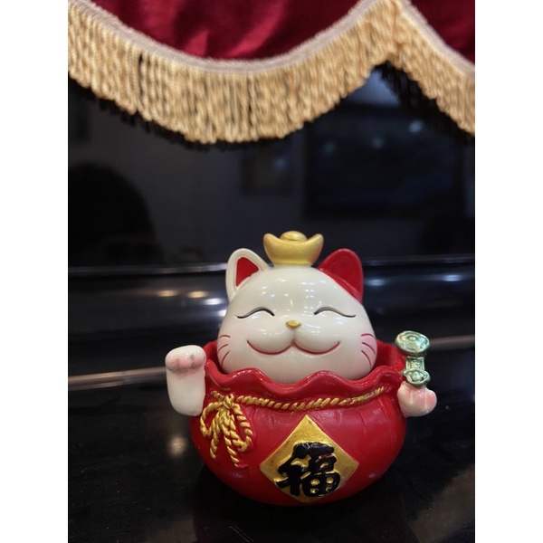 Set Mèo thần tài trang trí phòng khách lì xì