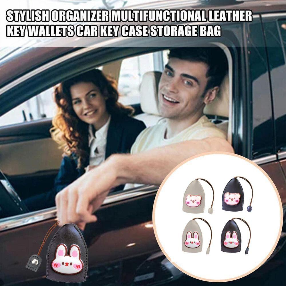 KENT1 Set 2 Bao Da PU Đựng Chìa Khóa Xe Hơi Chống Trượt Dành Cho Nam Và Nữ
