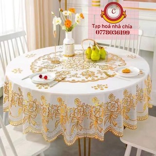 Khăn trải bàn tròn cao cấp hoa vân nổi đủ kích cỡ