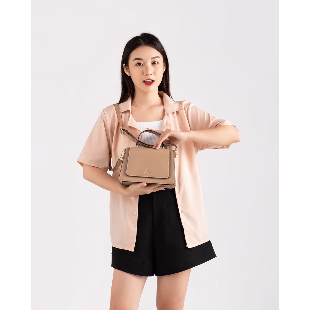 Túi đeo chéo da nữ nắp gập phối quai xách YUUMY Seasand YN128