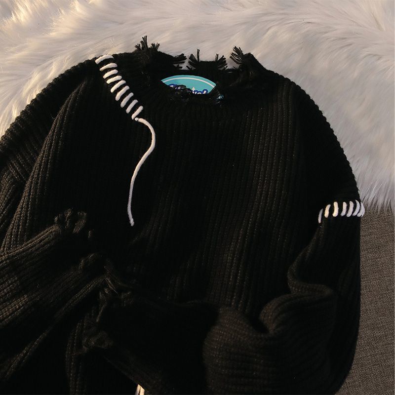 Áo Sweater Dáng Rộng Màu Sắc Đơn Giản Phong Cách Nhật Bản Thời Trang Thu Đông Cho Nam Và Nữ