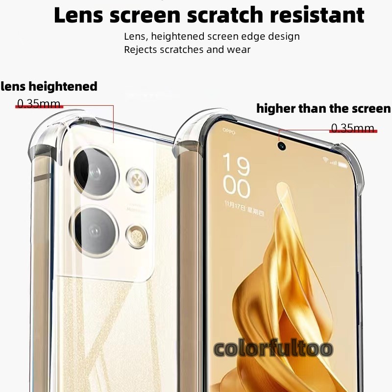 Ốp Điện Thoại Silicon Trong Suốt Chống Sốc Cho Oppo Reno 9 8 Pro Plus Pro + 8Z Reno8Pro Reno9Pro Reno8 Reno9 4G 5G