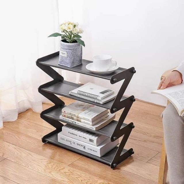 Kệ 4 tầng hình chữ Z đa năng gấp gọn kê sách vở, giày dép, thiết bị tiện ích cho gia đình bạn