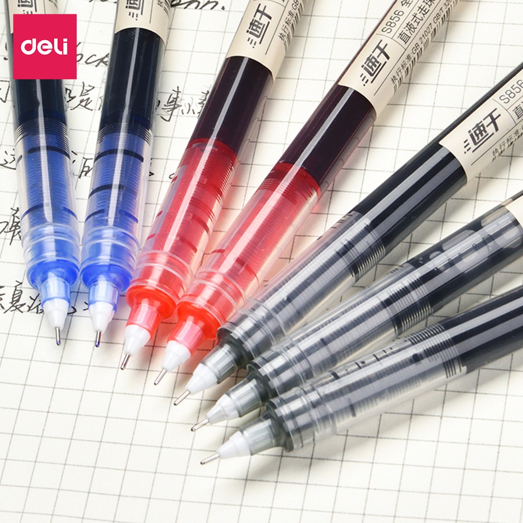 Bút  nước gel LIỀN MỰC Deli S856, trơn tru, nhanh khô, viết lâu hết mực, ngòi 0.5mm, học tập, viết thư pháp cho học sin