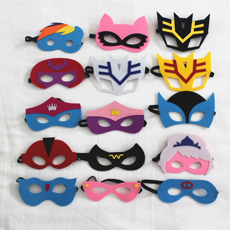Mặt nạ nửa mặt siêu nhân hóa trang siêu anh hùng người nhện,người sắt,hulk,đội trưởng mỹ dùng cho halloween