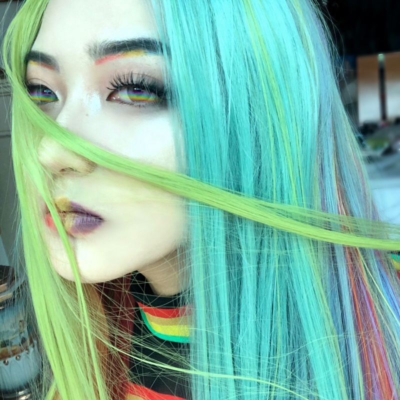 Tóc Giả Nối Dài 60cm Nhuộm Màu Ombre Dễ Thương Cho Nữ