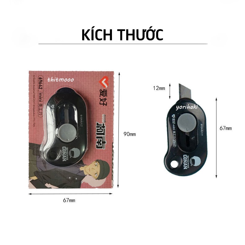 Dao rọc giấy mini Detective Conan 3 nhân vật