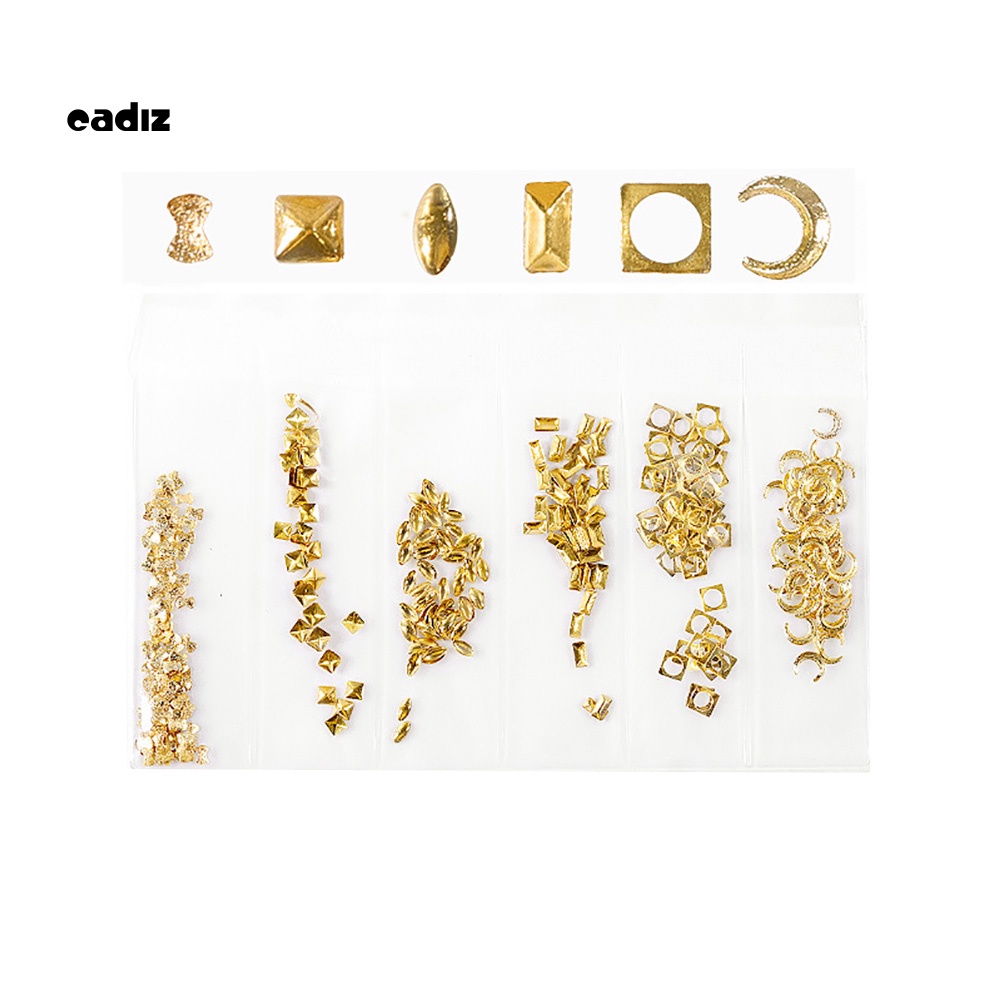 Hộp Phụ Kiện Đinh Tán Kim Loại Hình Trăng Sao Trang Trí Móng Nghệ Thuật