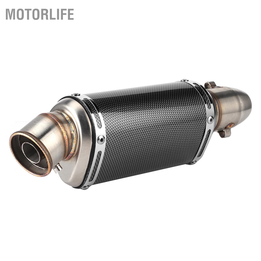 Motorlife 51Mm 2in Ngắn Ống Xả Đa Năng Đổi Sợi Carbon Phong Cách Xe Máy Tay Ga Đạp Đường Phố Nhét