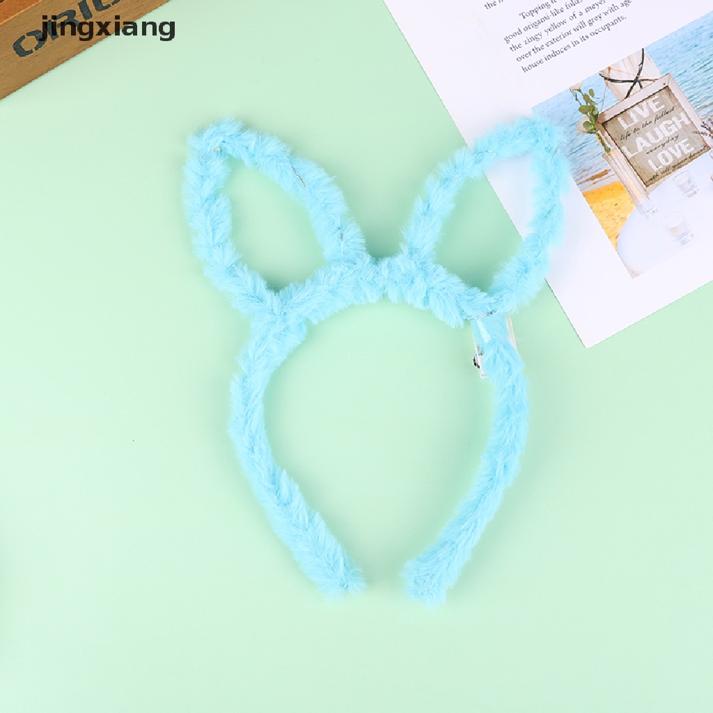 Băng Đô Cài Tóc Hình Tai Thỏ 10 Đèn LED Phát Sáng Dành Cho Trẻ Em