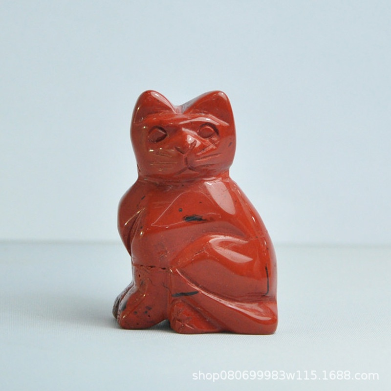 Tượng Mèo Bằng Đá Thạch Anh Tím Tự Nhiên Dùng Trang Trí Nhà Cửa