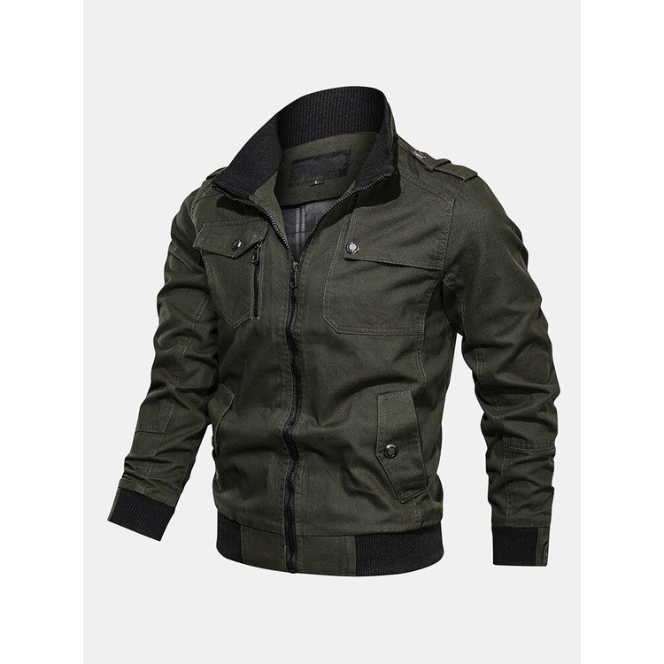 Áo khoác kaki nam lót dù có túi ngực độc đáo vải chất lượng form đẹp. M01