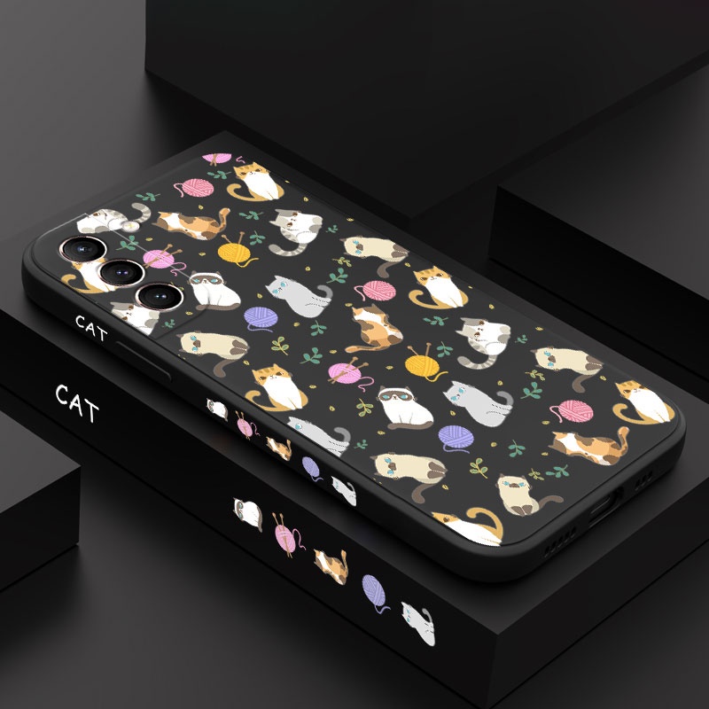 Ốp Điện Thoại Hình Mèo Dễ Thương Cho Samsung Galaxy S21 S20 FE Ultra Plus