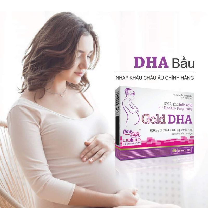 Gold DHA Chela (Nhập khẩu châu âu). Bổ sung DHA, Acid Folic cho phụ nữ mang thai, cho con bú (Hàng chính hãng)