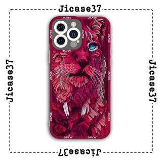 Ốp lưng iphone và samsung xiaomi oppo cạnh vuông Jicase Sư tử hồng 